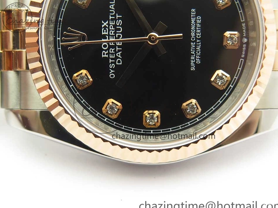 Black 904 36mm Jubilee Wrapped RG Bracelet 116231 GMF SS SS RG DateJust on Dial Diam A2836 Wrapped 0313